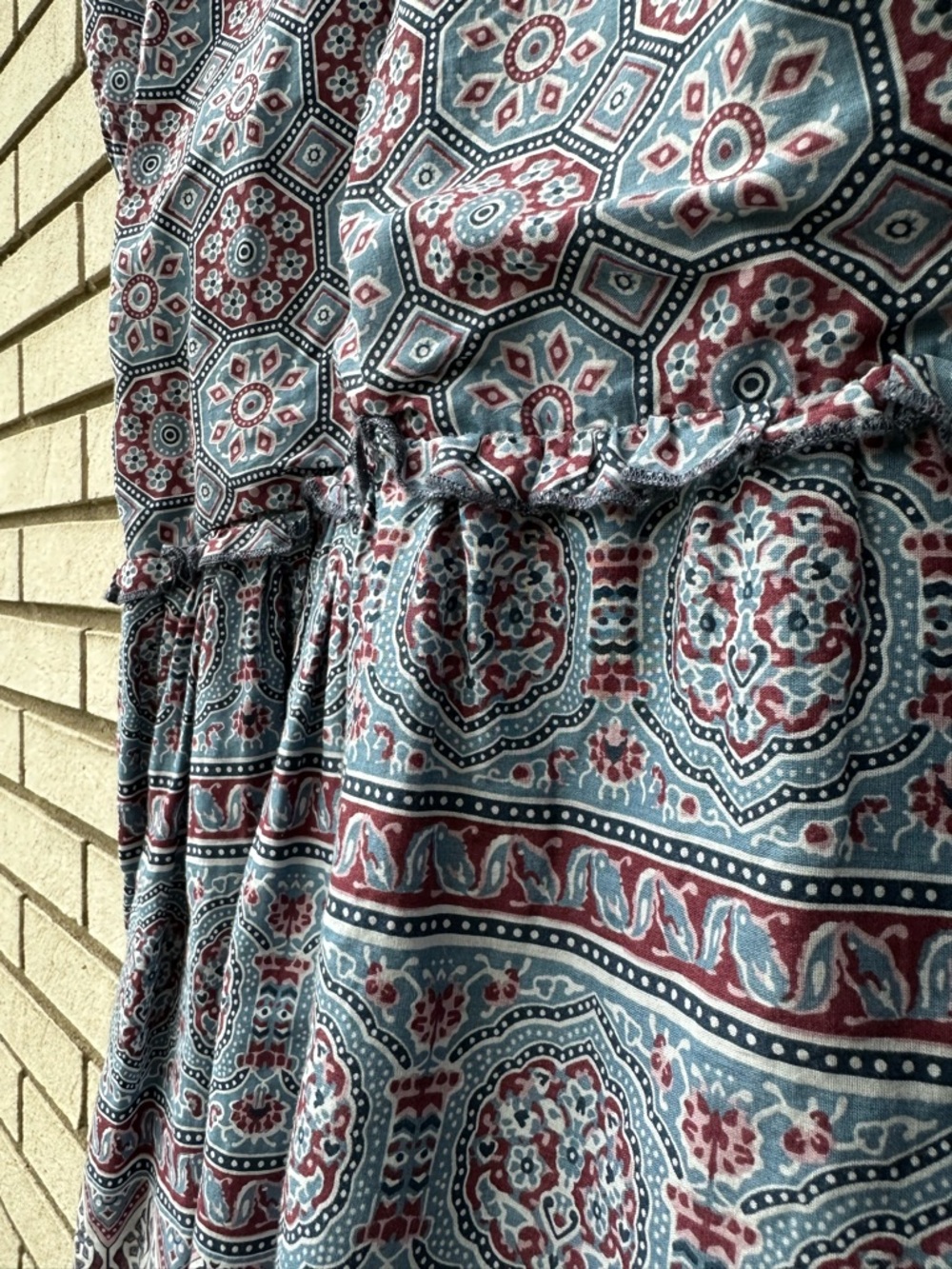 Sundance Zuri Discovery Cotton Boho Mini Dress Mosaic Medallion XL Cottagecore - Picture 9 of 11